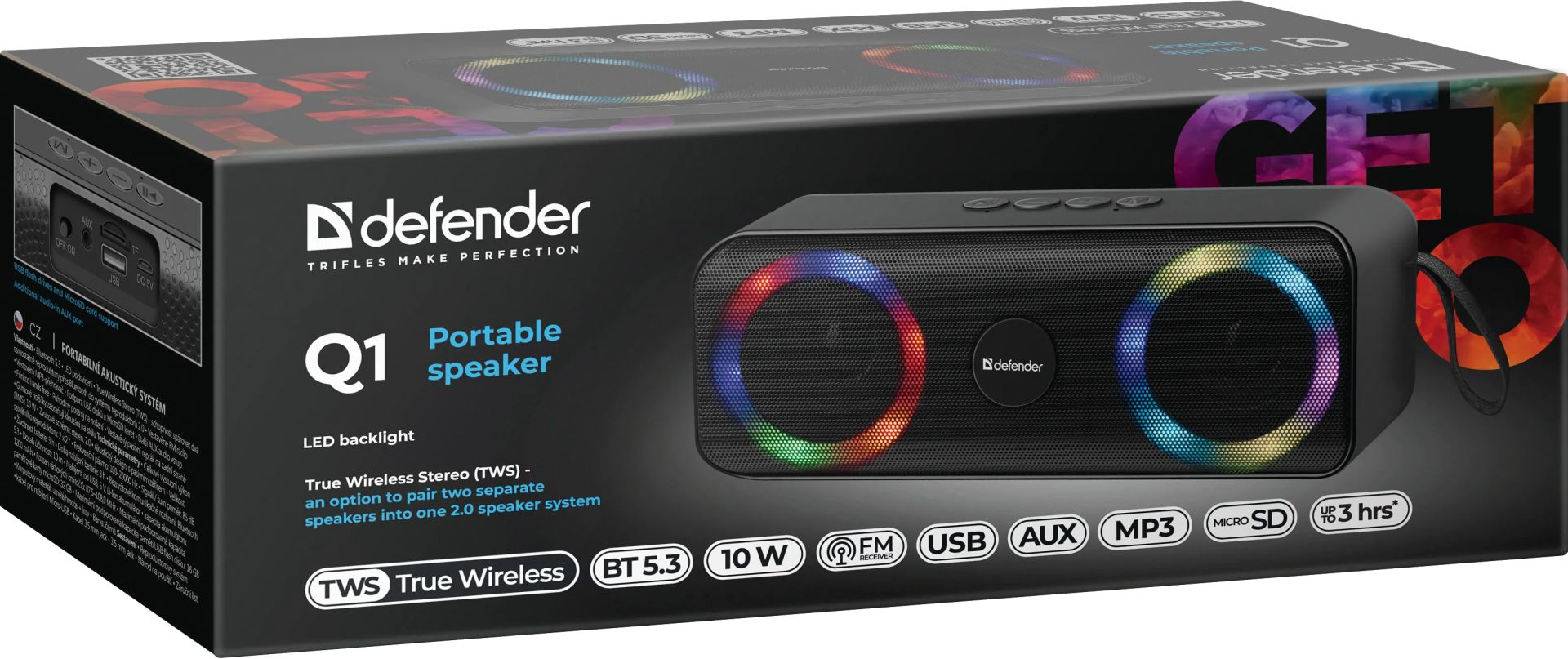 Defender Q1 Bluetooth Speaker Black