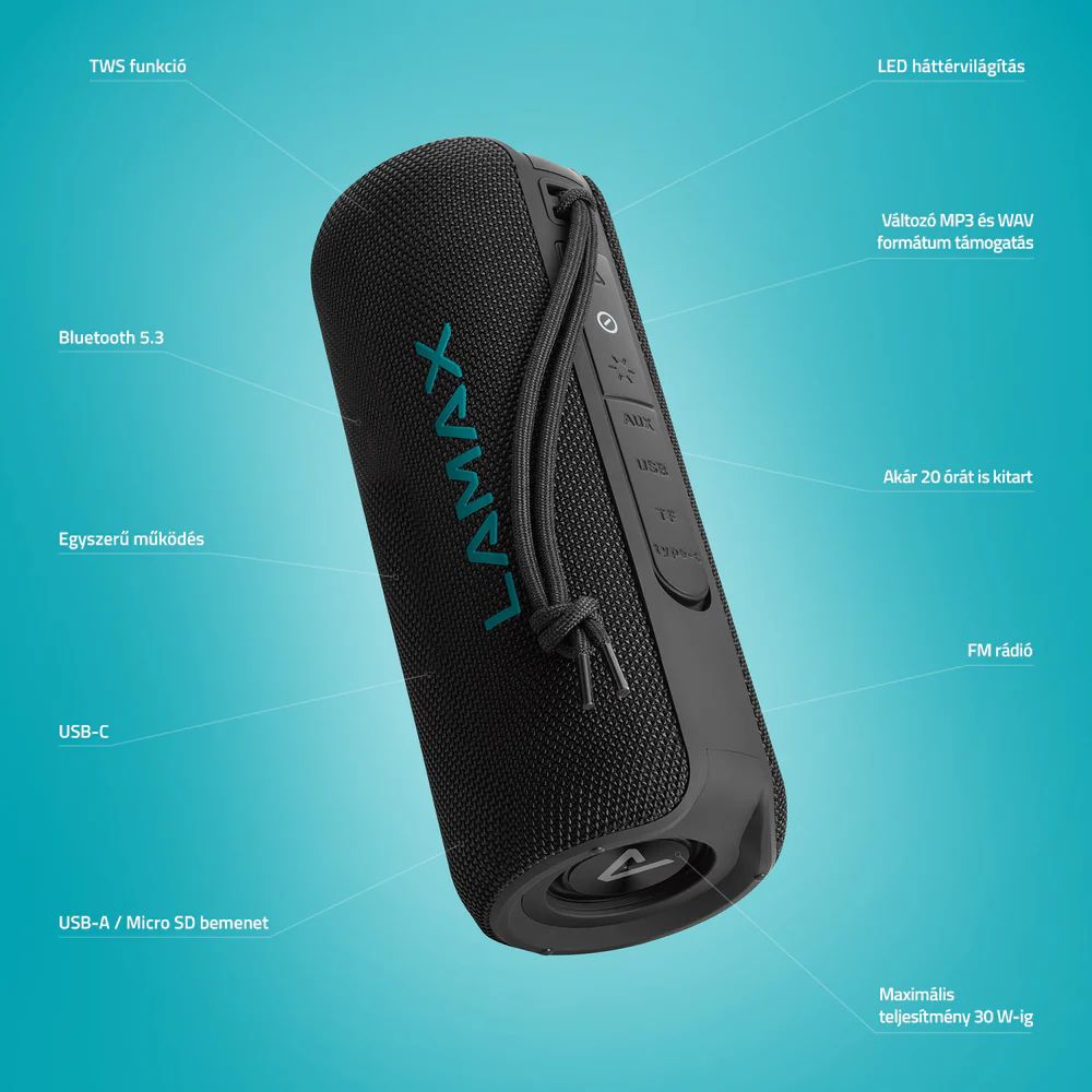 Lamax LightNote1 Bluetooth Speaker Black