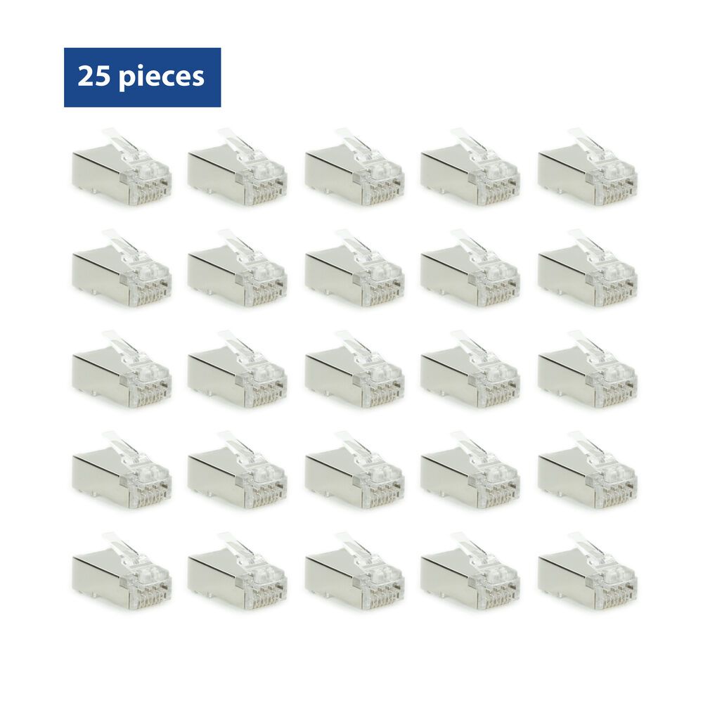 ACT CAT6A pass-through shielded modular RJ45 connector (25db)